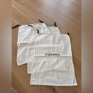 Cuyana Cream Drawstring Dust Bags, 3 pc set. Approx 14.5 x 20” @